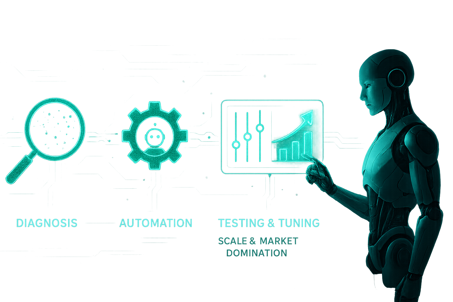 Painel de automação com métricas